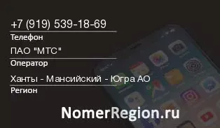 Кто звонил с 9195391869 - регион и оператор